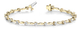 Yellow gold Round Cut Prong Set Diamond Tennis Bracelet