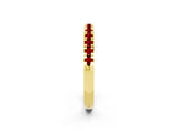 Yellow gold Round Cut Ruby Pavé Set Thin Band_2