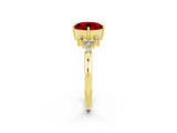 Yellow gold Round Cut Ruby Ring with Side Stones and Four-Prong Setting_38