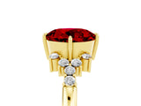 Yellow gold Round Cut Ruby Ring with Side Stones and Four-Prong Setting_41