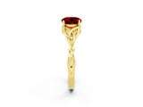 Yellow gold Round Cut Ruby Solitaire Celtic Knot Ring with Four-Prong Setting_14