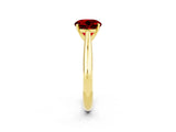 Yellow gold Round Cut Ruby Solitaire Engagement Ring with Cathedral Setting and Four-Prong Mount_26