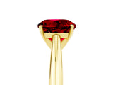 Yellow gold Round Cut Ruby Solitaire Engagement Ring with Cathedral Setting and Four-Prong Mount_29