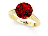 Yellow gold Round Cut Ruby Solitaire Engagement Ring with Cathedral Setting and Four-Prong Mount_31