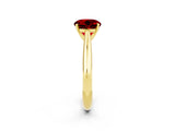 Yellow gold Round Cut Ruby Solitaire Engagement Ring with Cathedral Setting and Four-Prong Mount_32