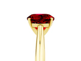 Yellow gold Round Cut Ruby Solitaire Engagement Ring with Cathedral Setting and Four-Prong Mount_35