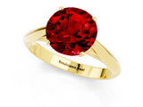 Yellow gold Round Cut Ruby Solitaire Engagement Ring with Cathedral Setting and Four-Prong Mount_73