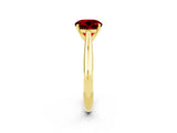 Yellow gold Round Cut Ruby Solitaire Engagement Ring with Cathedral Setting and Four-Prong Mount_74