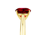 Yellow gold Round Cut Ruby Solitaire Engagement Ring with Cathedral Setting and Four-Prong Mount_77
