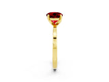 14K Yellow Gold Ruby Solitaire Engagement Ring with Classic Band and Four-Prong Setting