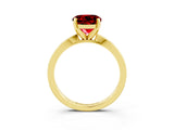 Yellow gold Round Cut Ruby Solitaire Engagement Ring with Classic Band and Four-Prong Setting_27