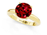 Yellow gold Round Cut Ruby Solitaire Engagement Ring with Round Band and Four-Prong Setting_1