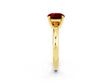 Yellow gold Round Cut Ruby Solitaire Engagement Ring with Round Band and Four-Prong Setting_2