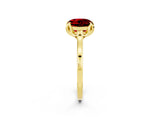 Yellow gold Round Cut Ruby Solitaire Ring with Flower Prong Setting and Classic Band_14