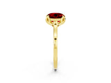 Yellow gold Round Cut Ruby Solitaire Ring with Flower Prong Setting and Classic Band_39