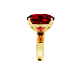 Yellow gold Round Cut Ruby Solitaire Ring with Thin Band and Prong Setting_17