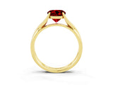 Yellow gold Round Cut Ruby Solitaire Twist Band Prong Setting Ring_39