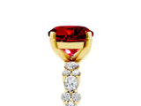Yellow gold Round Cut Ruby Solitaire with Side Stones, Pave Band, Four-Prong Setting_41