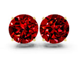 10K Yellow Gold 0.62 Carat Round Ruby Stud Earrings