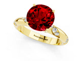 Yellow gold Round Cut Solitaire Diamond Engagement Ring with Twisted Pave Band and Four-Prong Setting_1