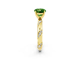 Yellow gold Round Cut Solitaire Diamond Engagement Ring with Twisted Pave Band and Four-Prong Setting_2