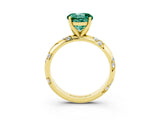 Yellow gold Round Cut Solitaire Diamond Engagement Ring with Twisted Pave Band and Four-Prong Setting_3