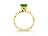 Yellow gold Round Cut Solitaire Diamond Engagement Ring with Twisted Pave Band and Four-Prong Setting_3