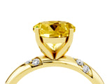 Yellow gold Round Cut Solitaire Diamond Engagement Ring with Twisted Pave Band and Four-Prong Setting_4