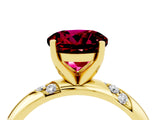 Yellow gold Round Cut Solitaire Diamond Engagement Ring with Twisted Pave Band and Four-Prong Setting_4
