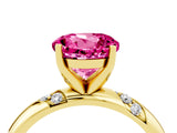 Yellow gold Round Cut Solitaire Diamond Engagement Ring with Twisted Pave Band and Four-Prong Setting_4