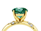 Yellow gold Round Cut Solitaire Diamond Engagement Ring with Twisted Pave Band and Four-Prong Setting_4