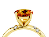 Yellow gold Round Cut Solitaire Diamond Engagement Ring with Twisted Pave Band and Four-Prong Setting_4