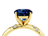 Yellow gold Round Cut Solitaire Diamond Engagement Ring with Twisted Pave Band and Four-Prong Setting_4