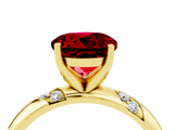 Yellow gold Round Cut Solitaire Diamond Engagement Ring with Twisted Pave Band and Four-Prong Setting_4