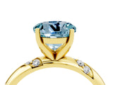 Yellow gold Round Cut Solitaire Diamond Engagement Ring with Twisted Pave Band and Four-Prong Setting_4