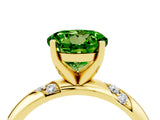 Yellow gold Round Cut Solitaire Diamond Engagement Ring with Twisted Pave Band and Four-Prong Setting_4