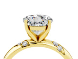 Yellow gold Round Cut Solitaire Diamond Engagement Ring with Twisted Pave Band and Four-Prong Setting_4