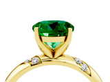 Yellow gold Round Cut Solitaire Diamond Engagement Ring with Twisted Pave Band and Four-Prong Setting_4