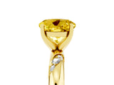 Yellow gold Round Cut Solitaire Diamond Engagement Ring with Twisted Pave Band and Four-Prong Setting_5