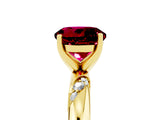 Yellow gold Round Cut Solitaire Diamond Engagement Ring with Twisted Pave Band and Four-Prong Setting_5