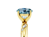 Yellow gold Round Cut Solitaire Diamond Engagement Ring with Twisted Pave Band and Four-Prong Setting_5