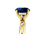 Yellow gold Round Cut Solitaire Diamond Engagement Ring with Twisted Pave Band and Four-Prong Setting_5