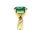 Yellow gold Round Cut Solitaire Diamond Engagement Ring with Twisted Pave Band and Four-Prong Setting_5