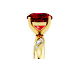 Yellow gold Round Cut Solitaire Diamond Engagement Ring with Twisted Pave Band and Four-Prong Setting_5