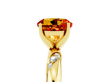 Yellow gold Round Cut Solitaire Diamond Engagement Ring with Twisted Pave Band and Four-Prong Setting_5