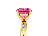 Yellow gold Round Cut Solitaire Diamond Engagement Ring with Twisted Pave Band and Four-Prong Setting_5