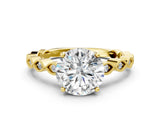 Yellow gold Round Cut Solitaire Diamond Ring with Infinity Twist Band and Four-Prong Setting_21