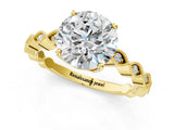 Yellow gold Round Cut Solitaire Diamond Ring with Infinity Twist Band and Four-Prong Setting_22