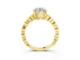 Yellow gold Round Cut Solitaire Diamond Ring with Infinity Twist Band and Four-Prong Setting_24