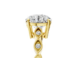 Yellow gold Round Cut Solitaire Diamond Ring with Infinity Twist Band and Four-Prong Setting_26